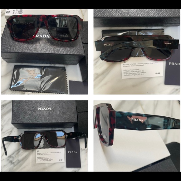 PRADA AVIATORS 2022 COLLECTION WITH THE PRADA ICONIC TRIANGLE LOGO SUNGLASSES - Picture 12 of 16